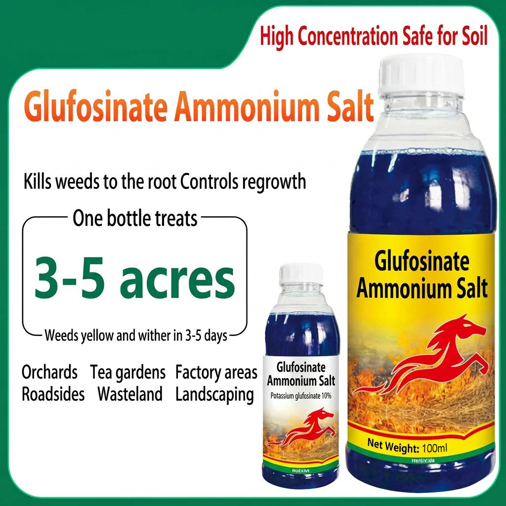 Glufosinate Ammonium 10% SL Herbicide, Fast-Acting Broad Spectrum Weed Killer for Farms & Agricultural Land