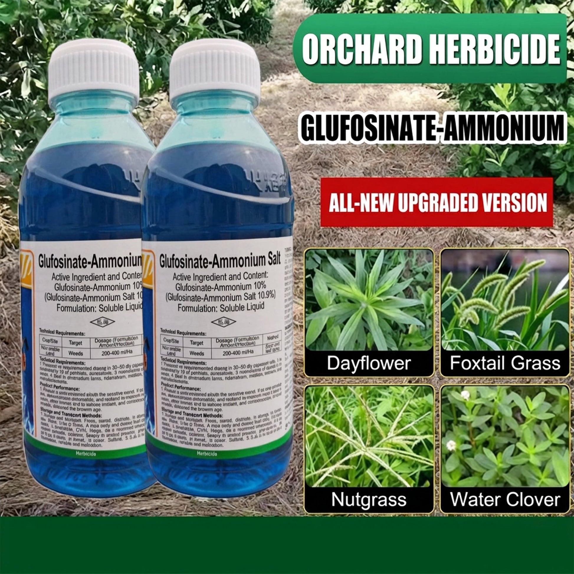 Glufosinate Ammonium 10% SL Herbicide, Non-Selective Broad Spectrum Weed Killer for Agriculture