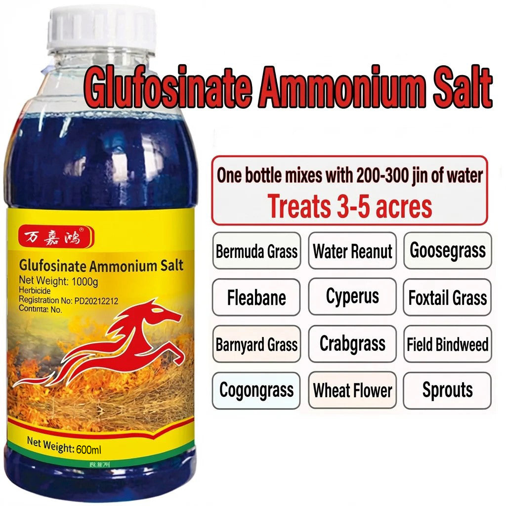 Glufosinate Ammonium 10% SL Herbicide, Fast-Acting Broad Spectrum Weed Killer for Farms & Agricultural Land