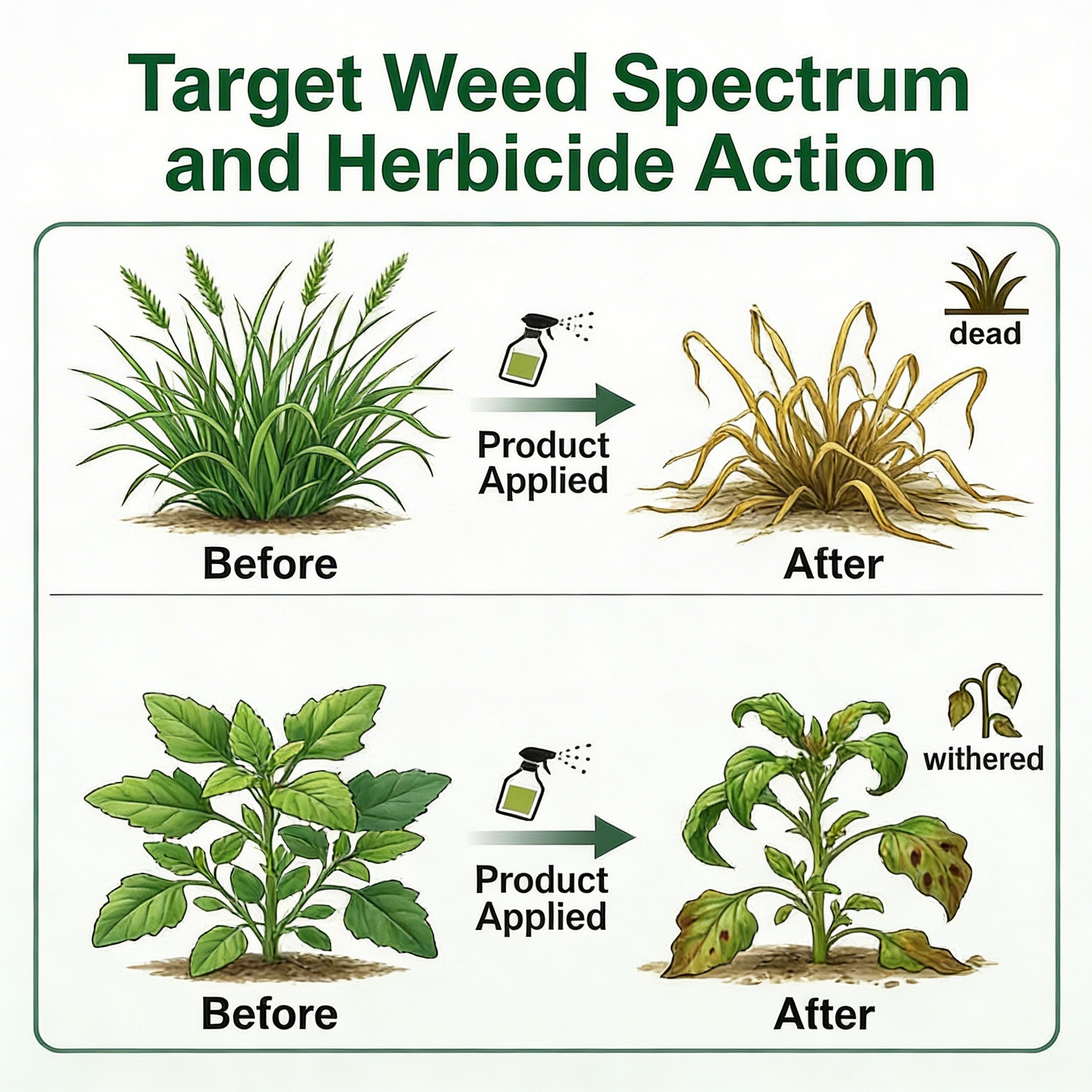 2,4-D Sodium Salt 5% + Glyphosate Ammonium Salt 88% SP Herbicide for Broad-Spectrum Weed Control