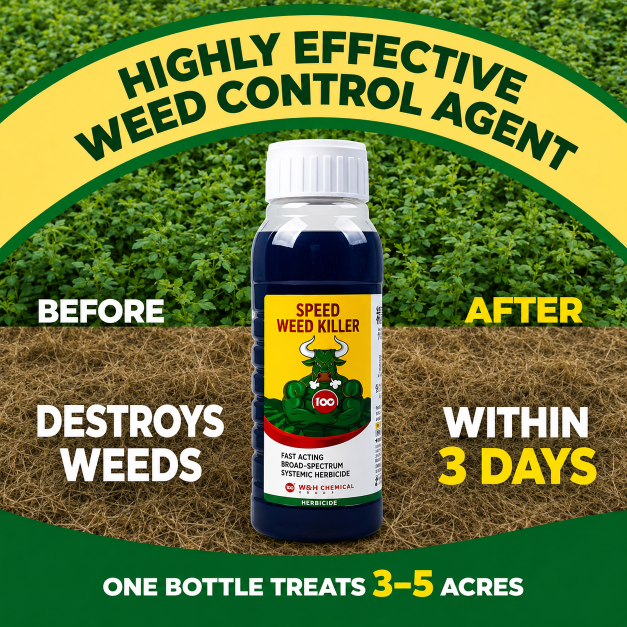 Glyphosate Herbicide High-Concentrate – Weed Killer for Agricultural & Land Maintenance