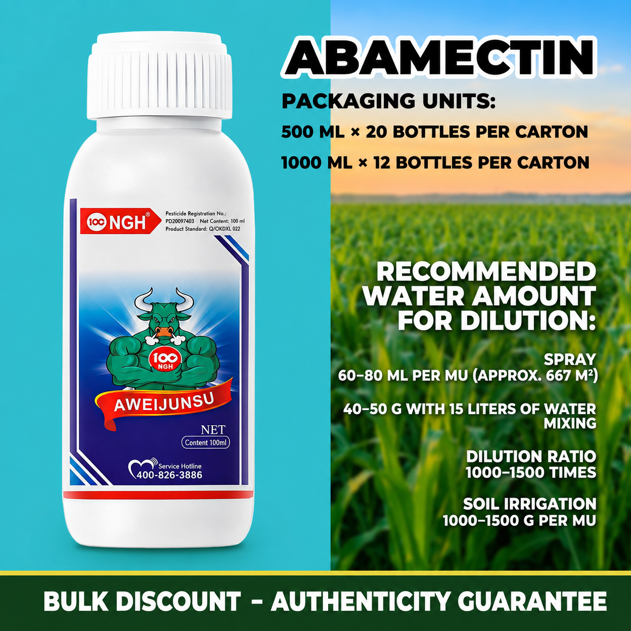 Abamectin 1.8% EC – Insecticide & Miticide for Vegetables, Fruits & Ornamental Plants