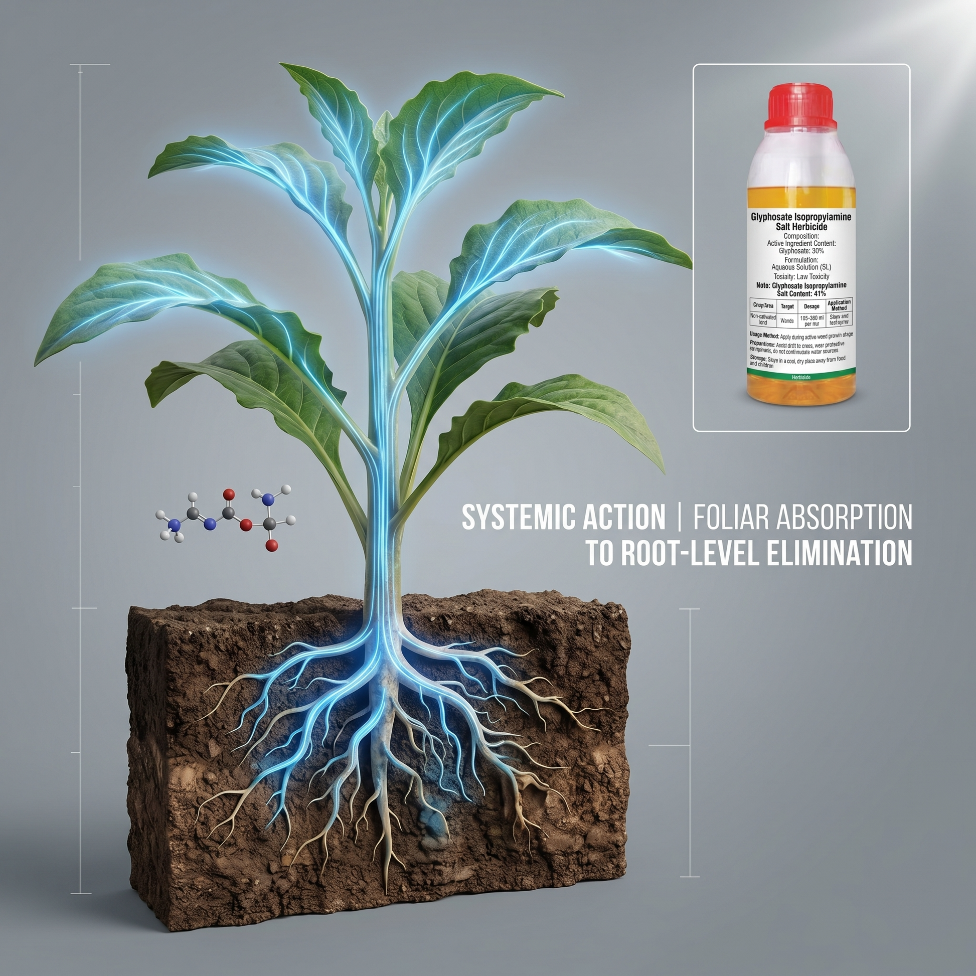 Glyphosate Isopropylamine Salt 41% Herbicide, Broad-Spectrum Systemic Weed Control Solution