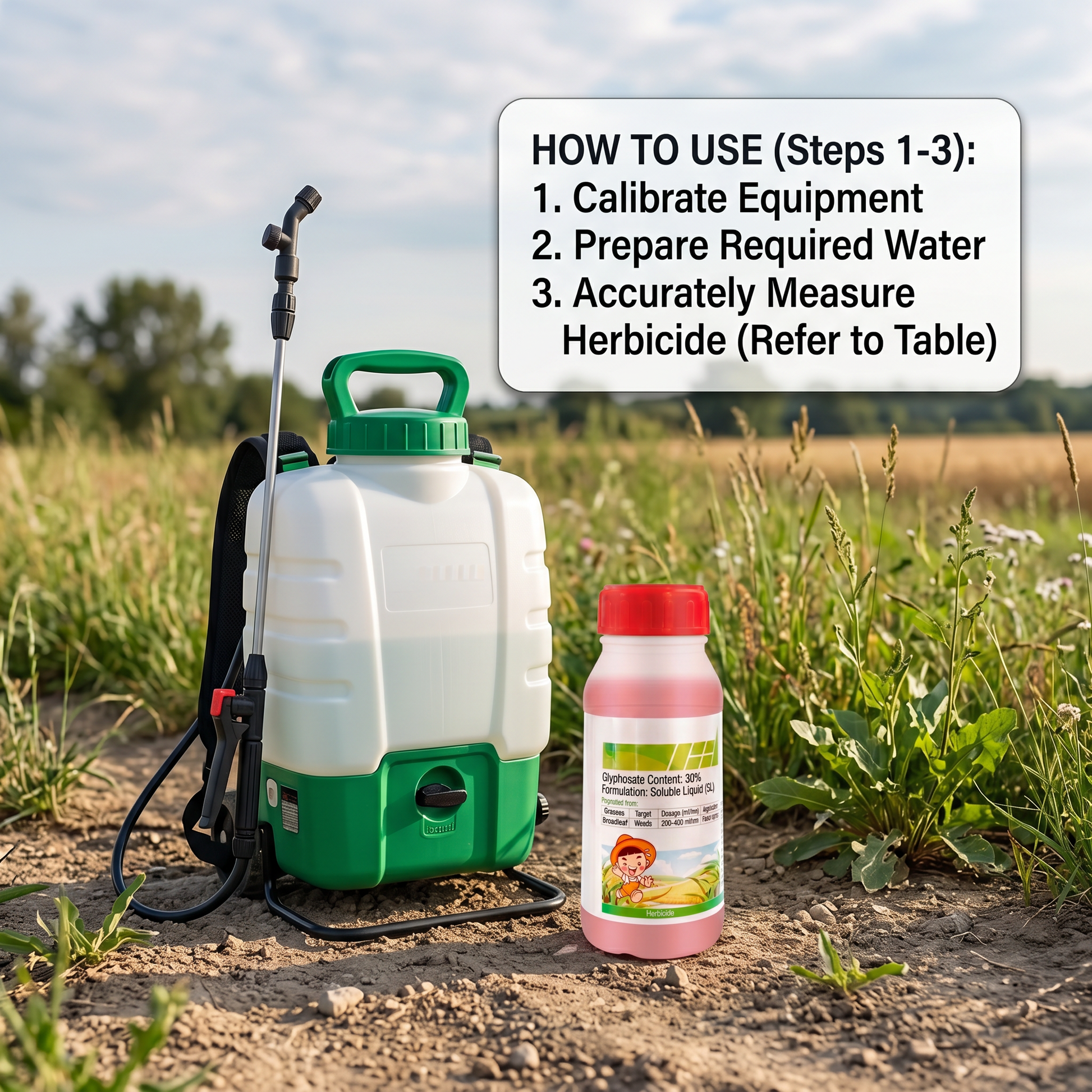 Glyphosate 30% SL Systemic Herbicide Concentrate, Broad-Spectrum Weed Control for Grasses & Broadleaf Weeds