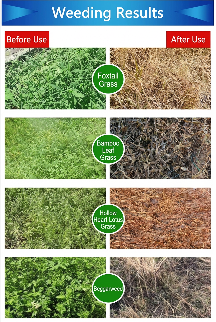 Fast-Acting Glufosinate 10% SL Herbicide, Quick Burn-Down Weed Killer for Tough Grass & Broadleaf Weeds