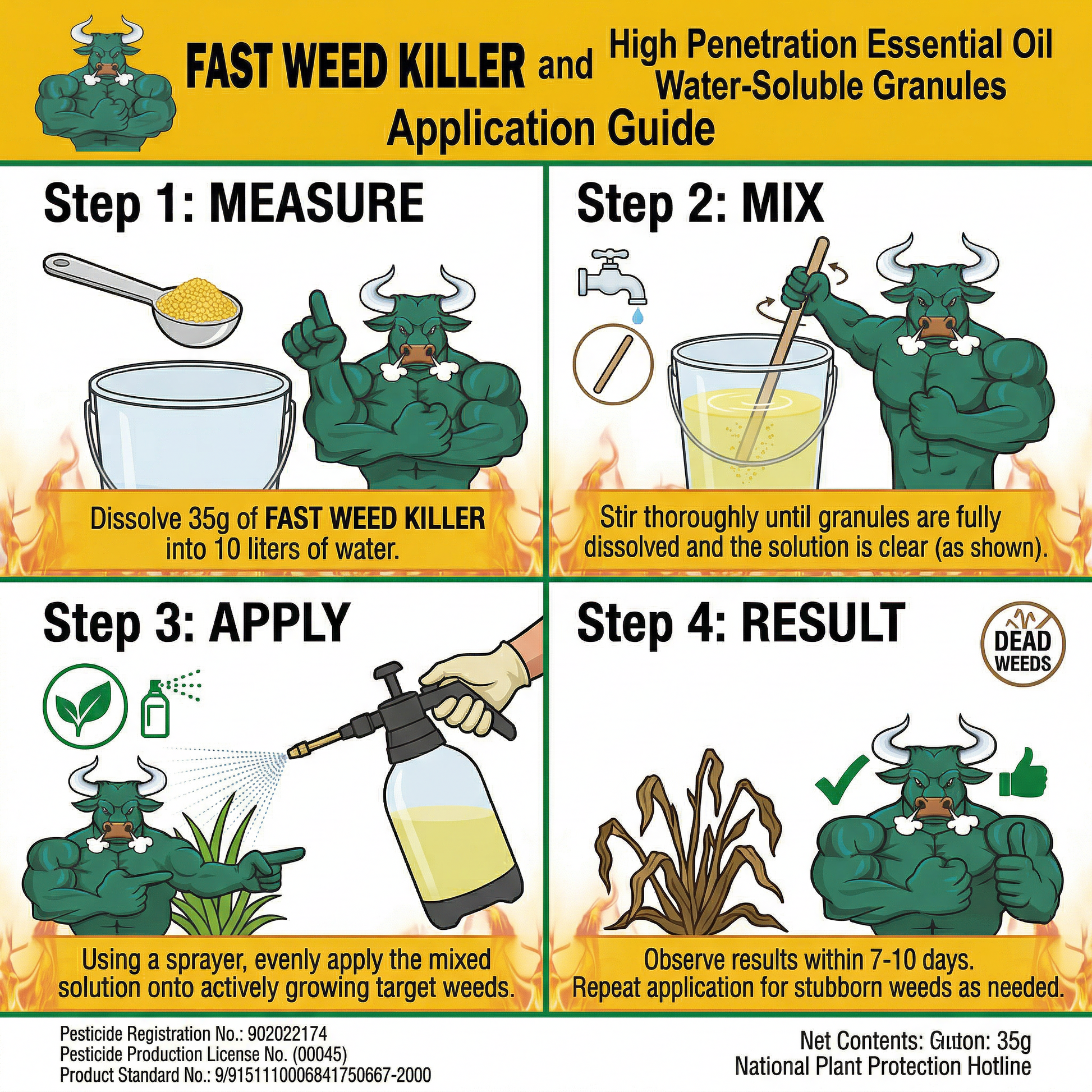 Glyphosate Ammonium Salt 95% Soluble Granule Herbicide for Broad-Spectrum Weed Control | Systemic Weed Management