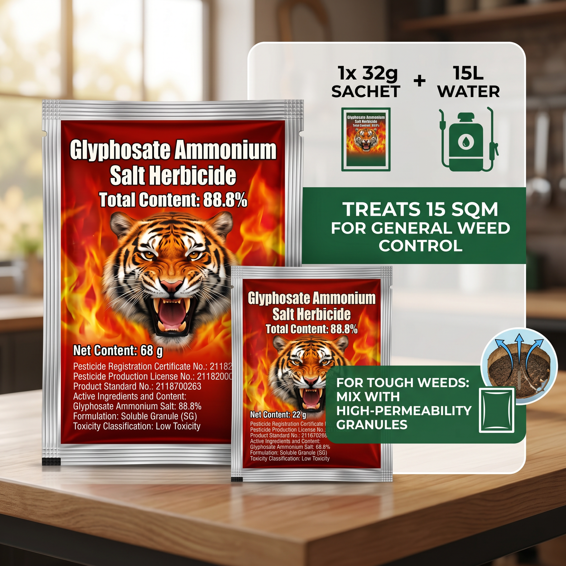 Glyphosate Salt 88.8% High-Concentration Herbicide for Weed & Root Control | Systemic Weed Management