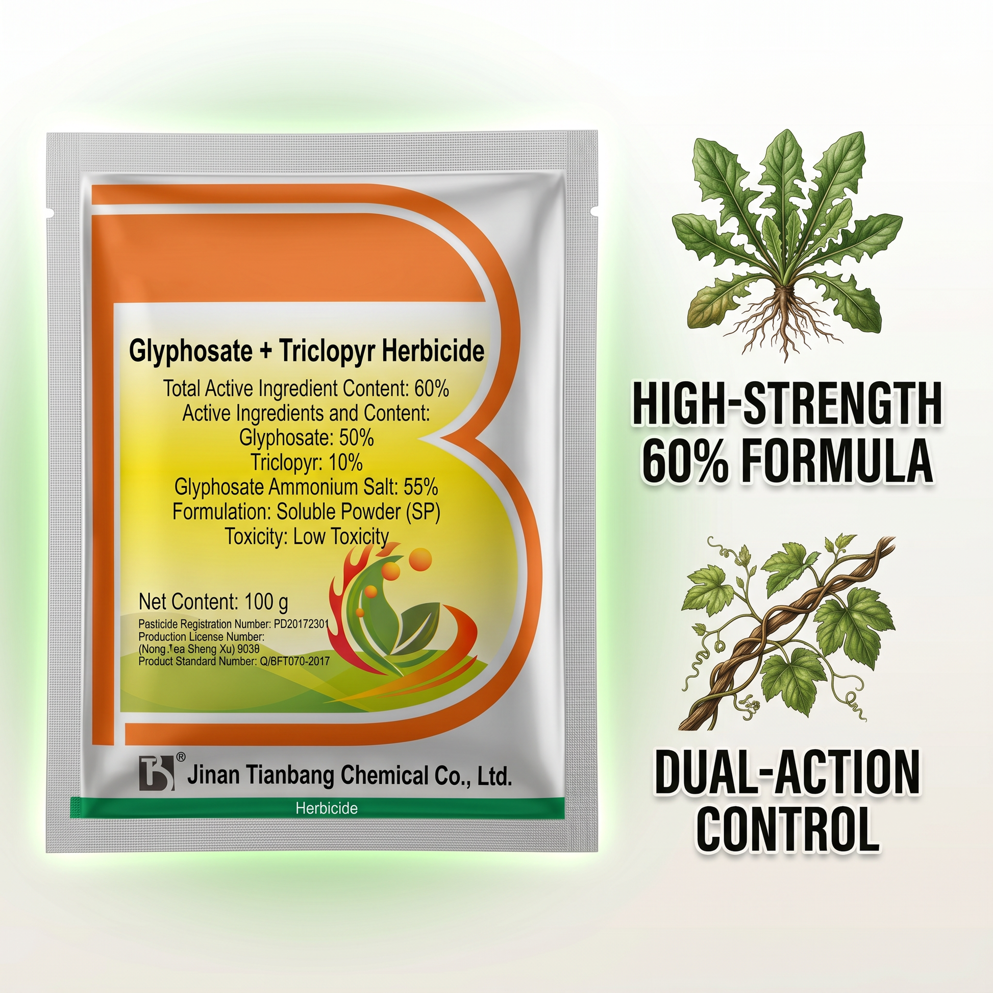 Glyphosate Trichloropyridinyl 60% Herbicide for Vine & Shrub Weed Control 100g | Systemic Weed Management
