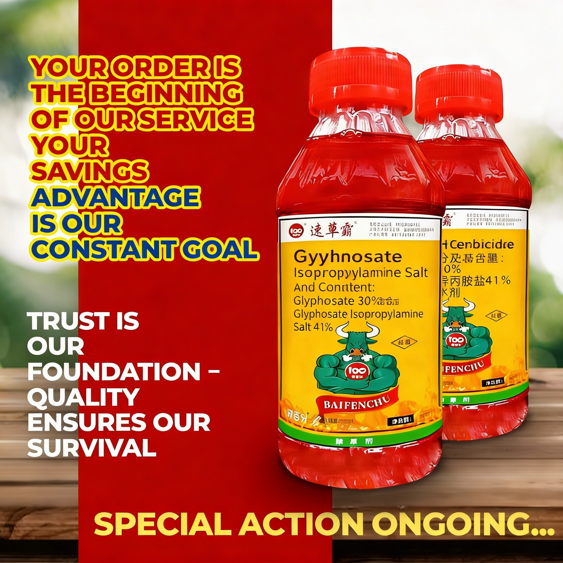 Glyphosate-based herbicide (41% concentrate) – For professional vegetation control